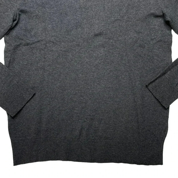 Alfani Solid Table Cotton Blend Dark Grey V-Neck Classic Fit Mens Sweater - Picture 9 of 10